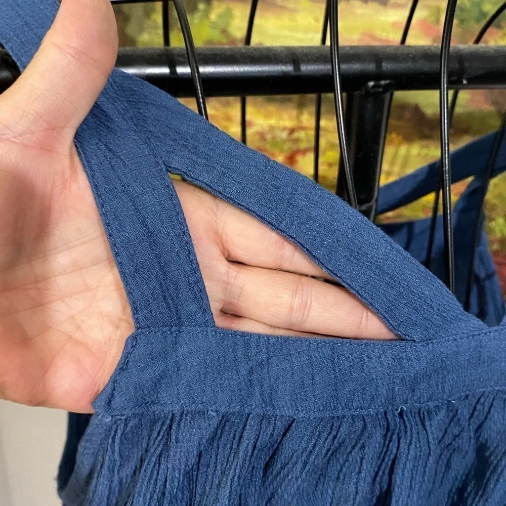 Listickle size small dusty blue Strappy tank gauze soft stretch‎ - Picture 2 of 7